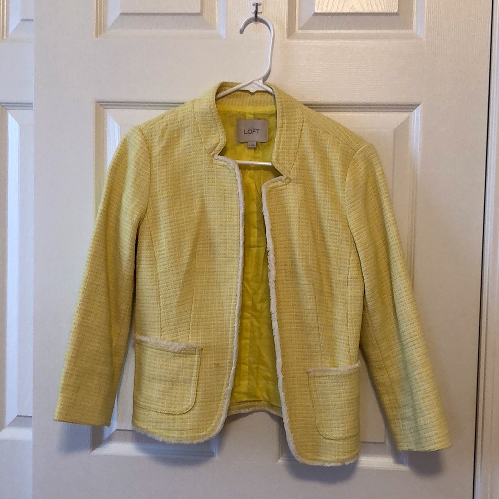 LOFT Yellow Tweed Jacket